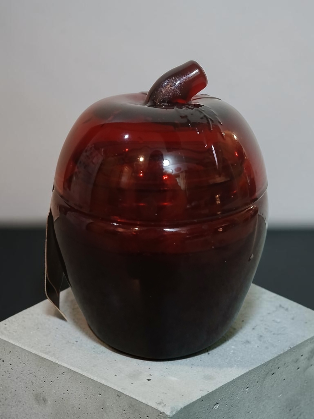 Decorative Glass Poisipned Apple Candle in Deep Red